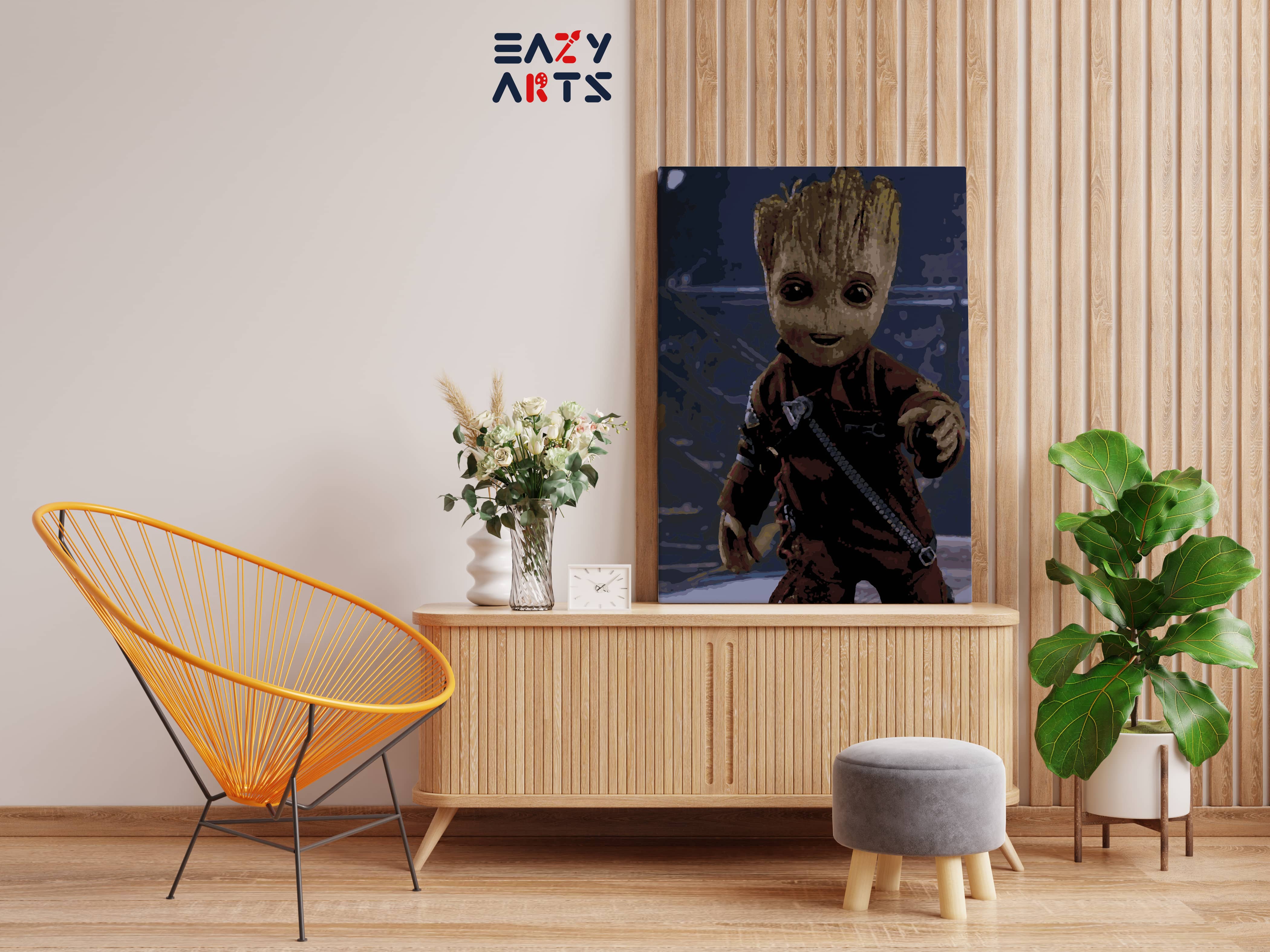 Baby Groot Walking Paint By Numbers kit