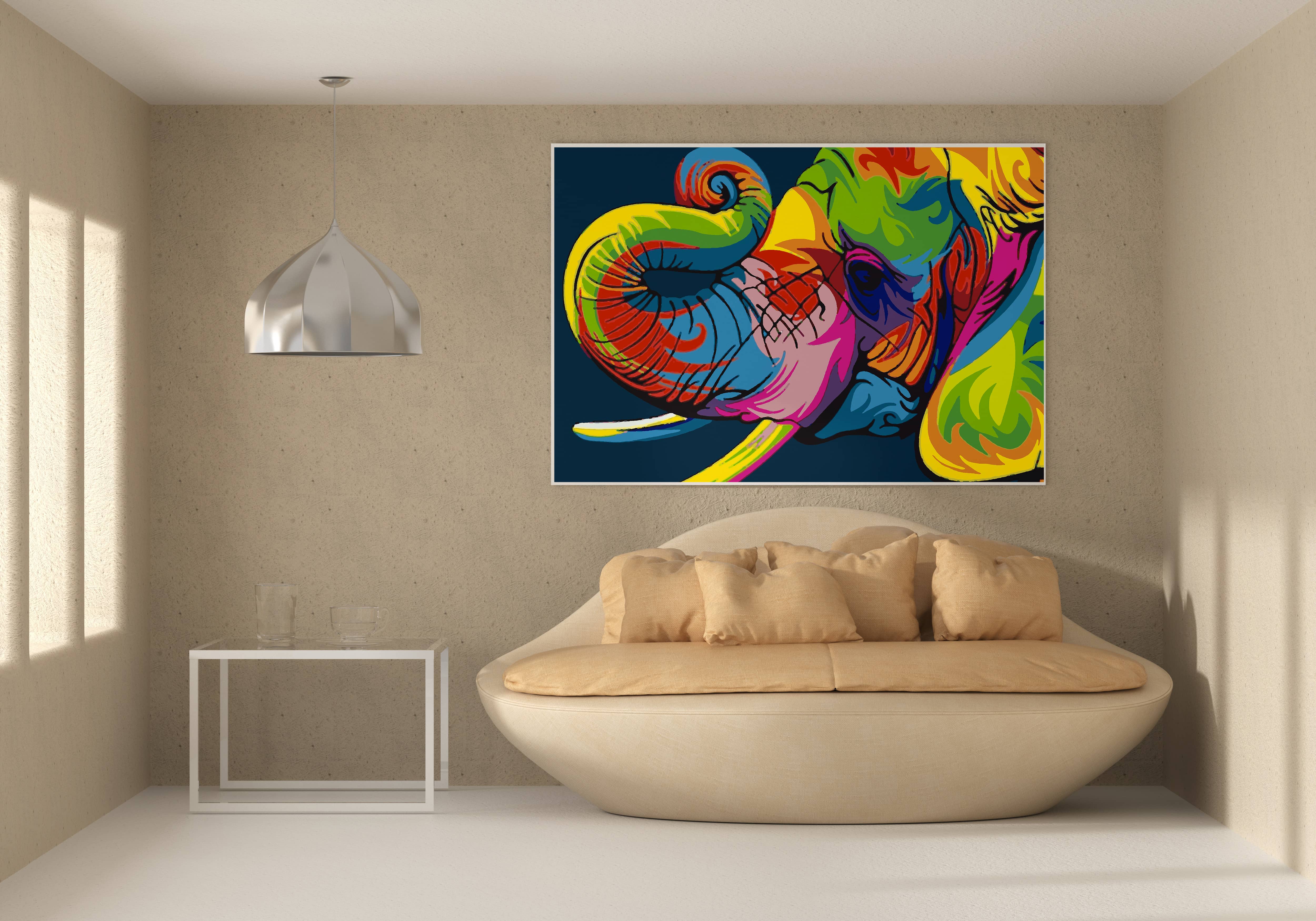 Elephant Abstract Paint By Numbers Kit