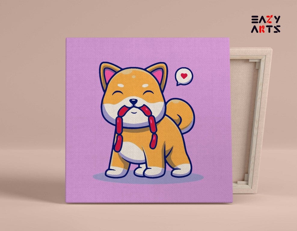 Dog with Hotdog Paint By Numbers Kit For Kids