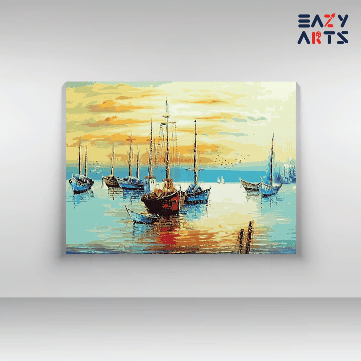 Boats in Sea Paint By Numbers kit