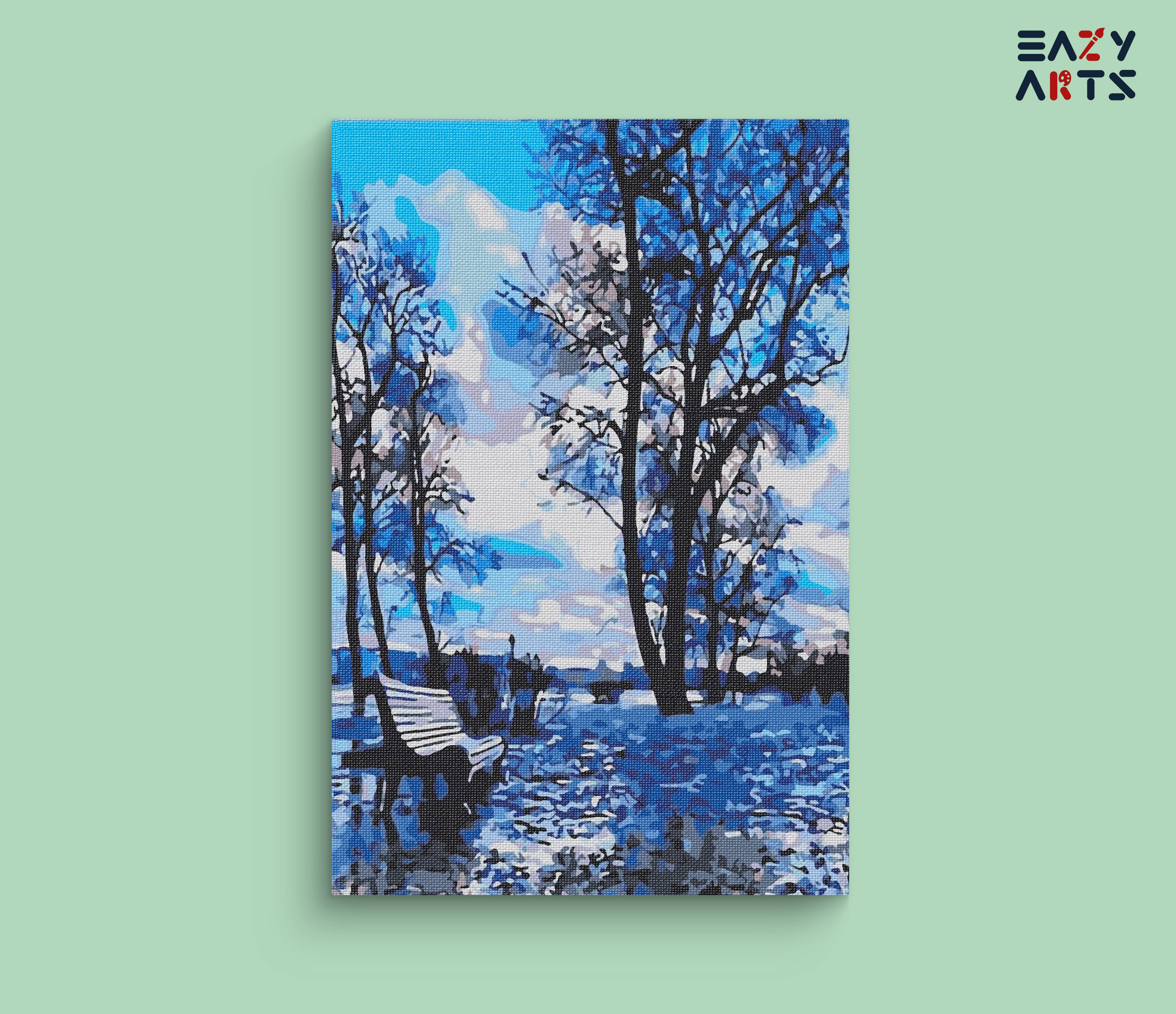 Blue Sky and Trees Paint By Numbers kit