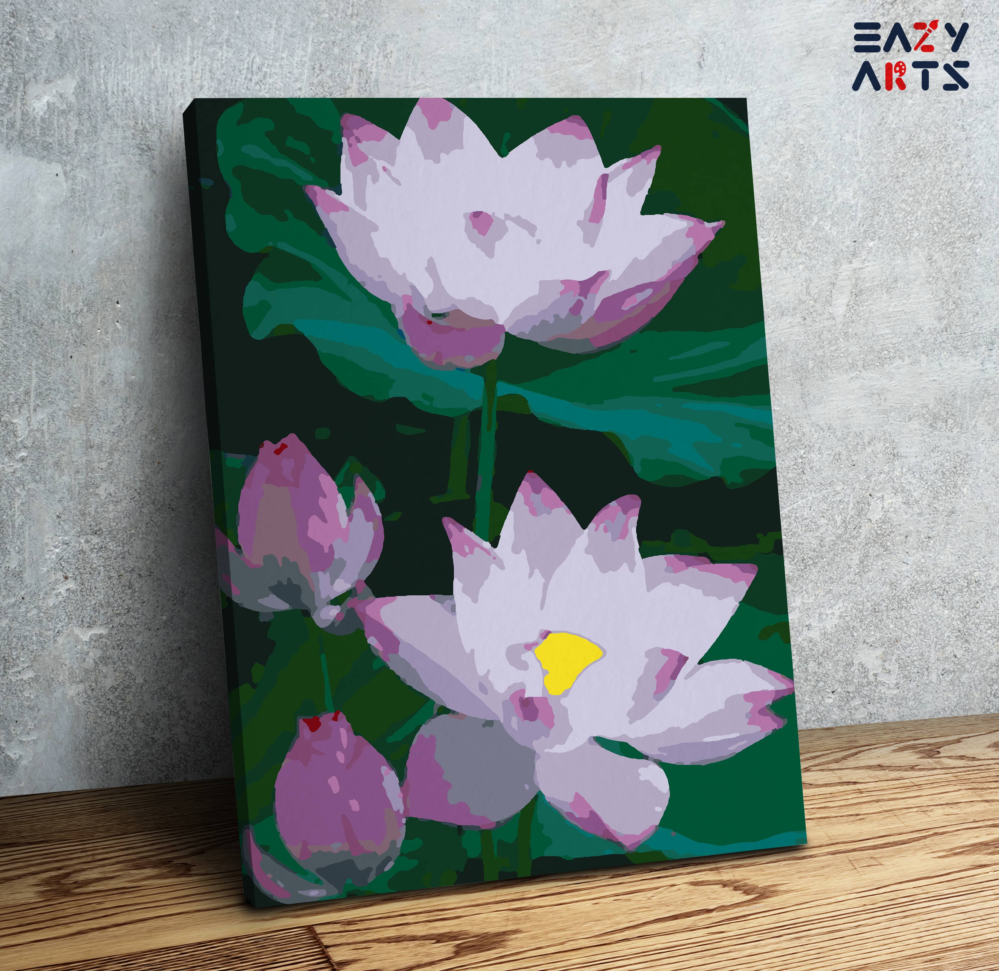 Beautiful Pink and Yellow Lotus Paint By Numbers kit