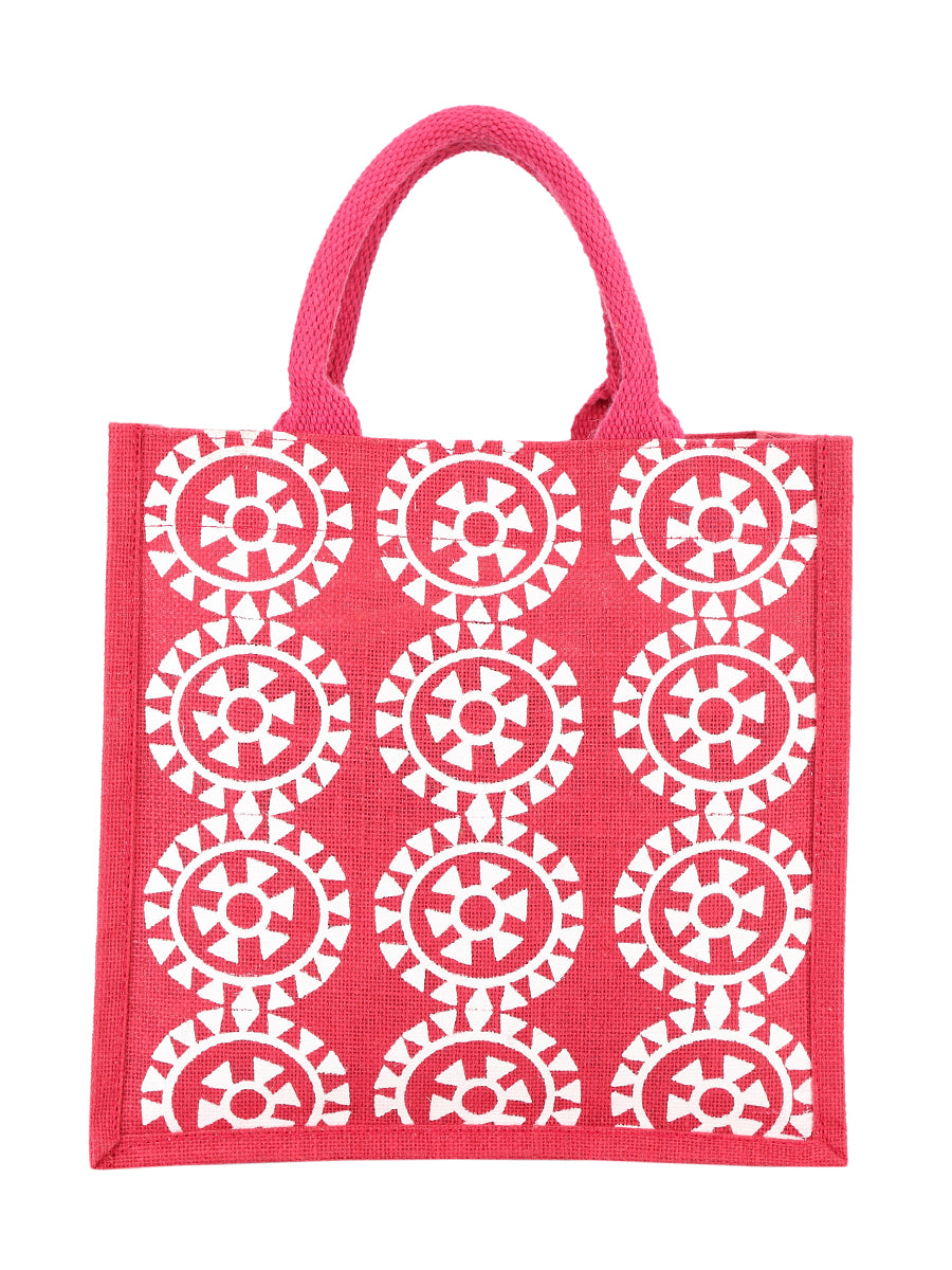 Jute Cottage Round Print All Over Lunch Bag
