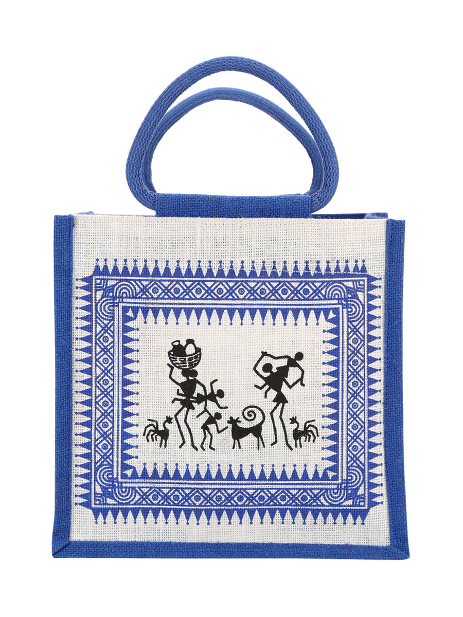 Jute Cottage Warli Print Lunch Zipper