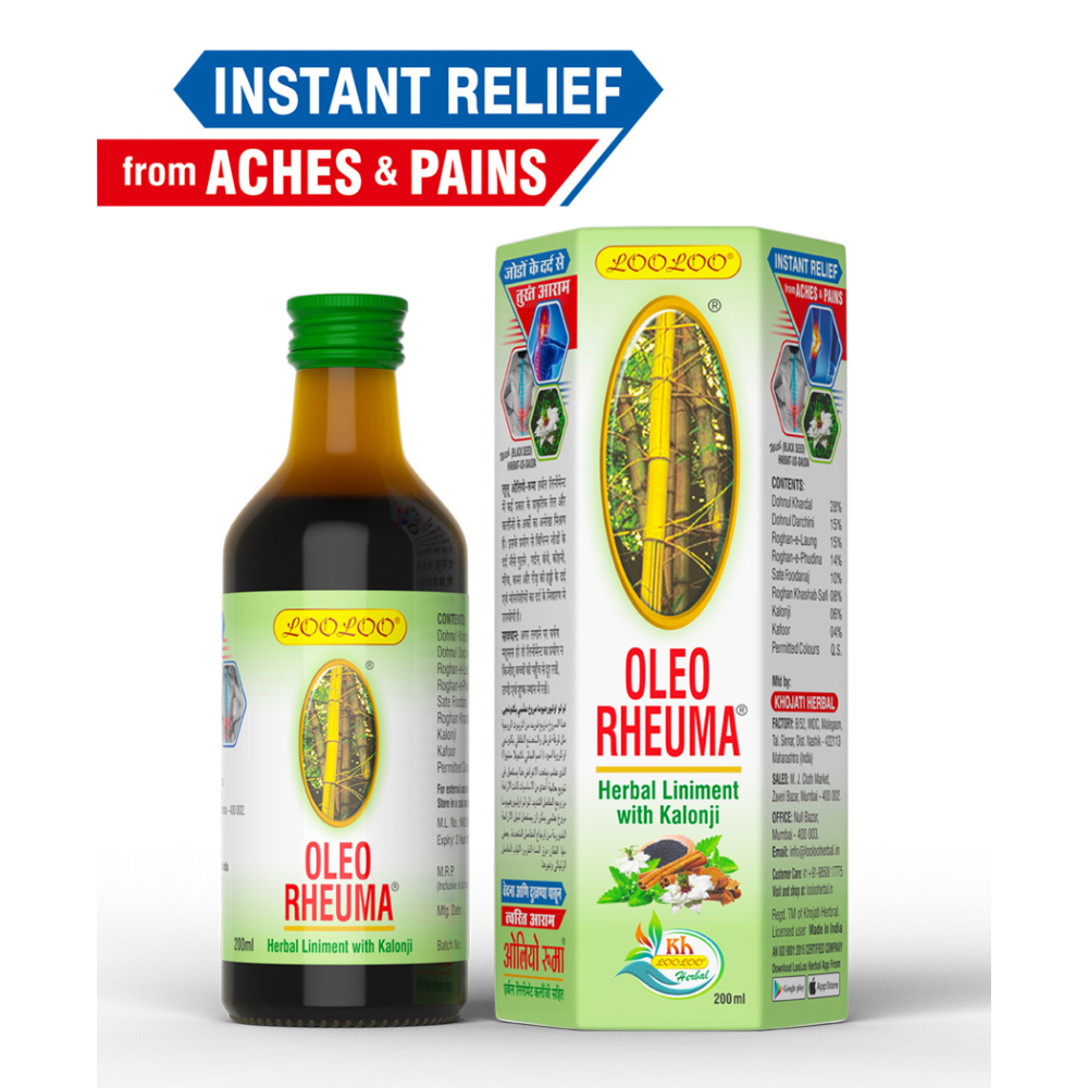 LooLoo Oleo Rheuma Herbal Liniment with Kalonji - 200 ml