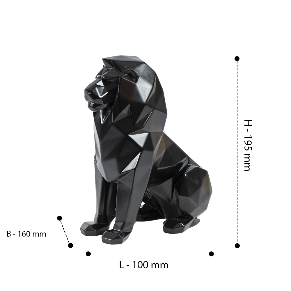 Artarium Stylized Geometric Sitting Lion Figurine Idol