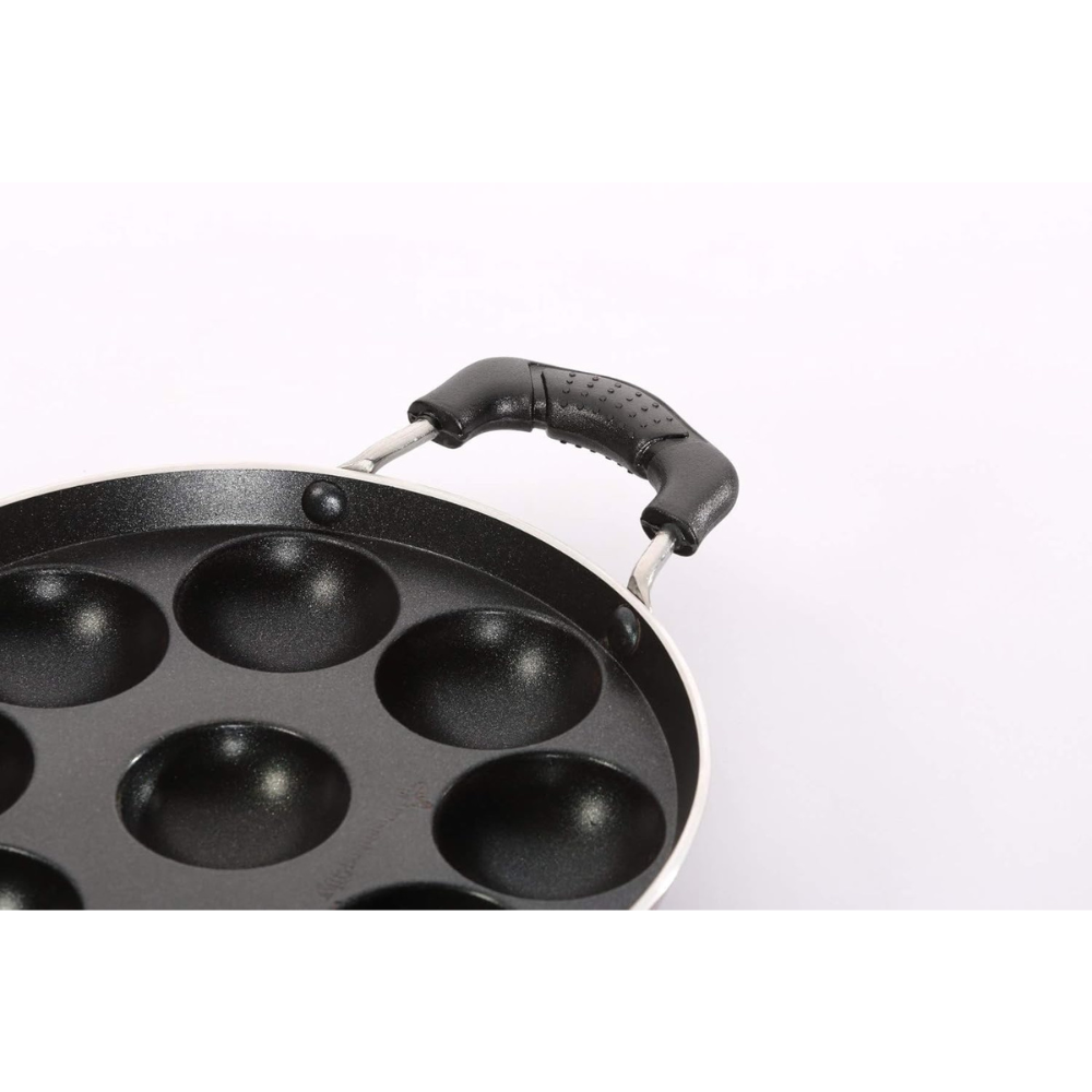 Butterfly Raga Non-Stick Aluminium Paniyarakal | 20 cm | Black