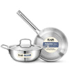 Kraft Futuretec Triply Stainless Steel Cookware Set of 3 Pcs | 2.4 L Kadai (22 cm)