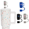 House of Quirk 3PCS Silicone Straw Covers Cap - (Black/Grey/Blue)