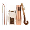 Artarium Hammered Copper Sipper Bottle Complete Kit with Cups and Straw