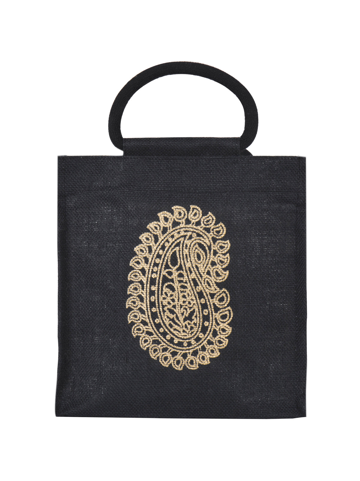 Jute Cottage Paisley Zipper Lunch Bag Sustainable 100% Genuine Jute