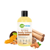 Globus Naturals CareVeda Kesar Chandan Body Lotion, with the goodness of Turmeric and Almond, Ayurvedic Preparation, Paraben Free, Gentle & Mild, Suitable For All Skin Types - 200 ml