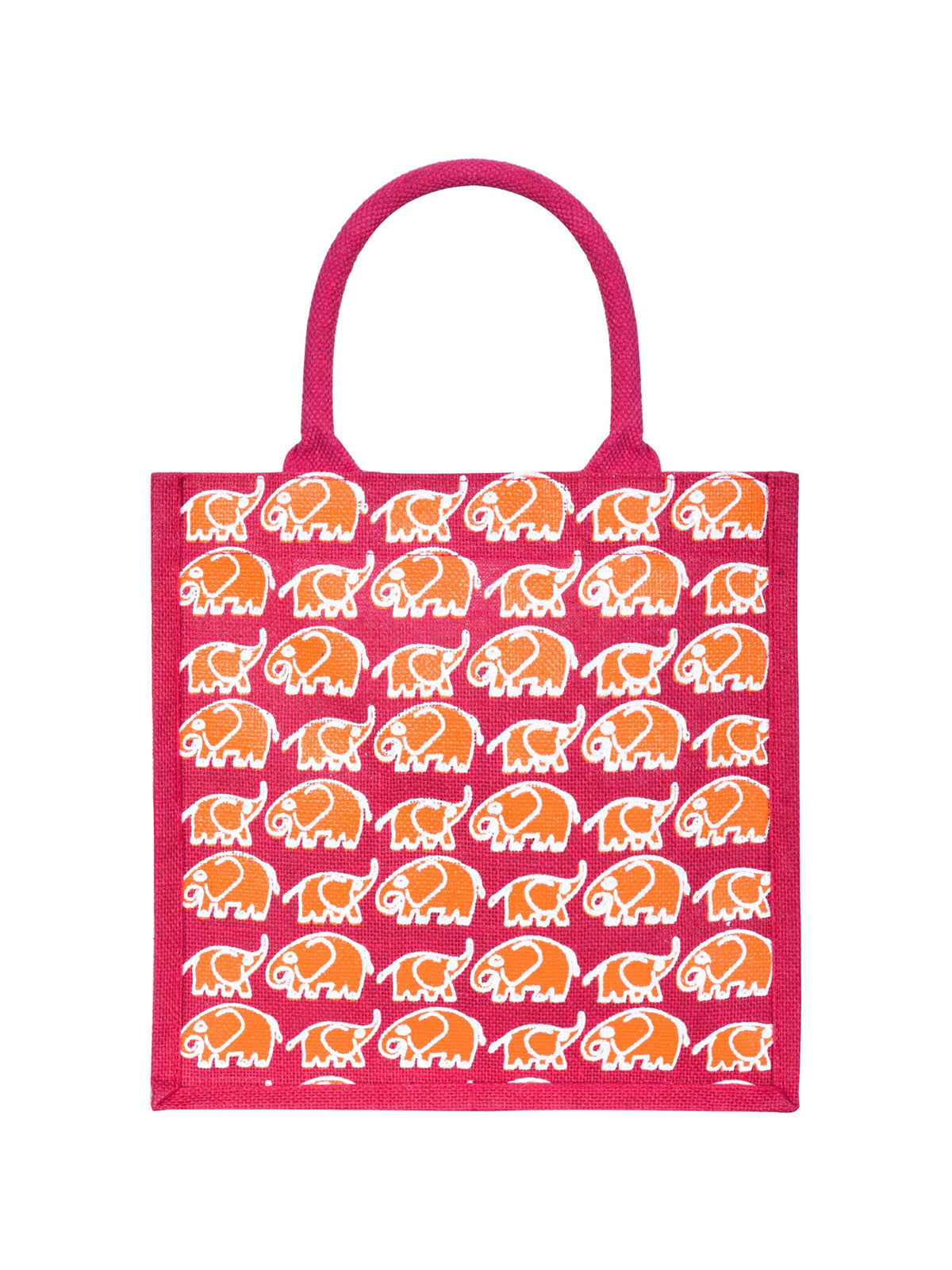 Jute Cottage Elephant Print Lunch Zipper Bag
