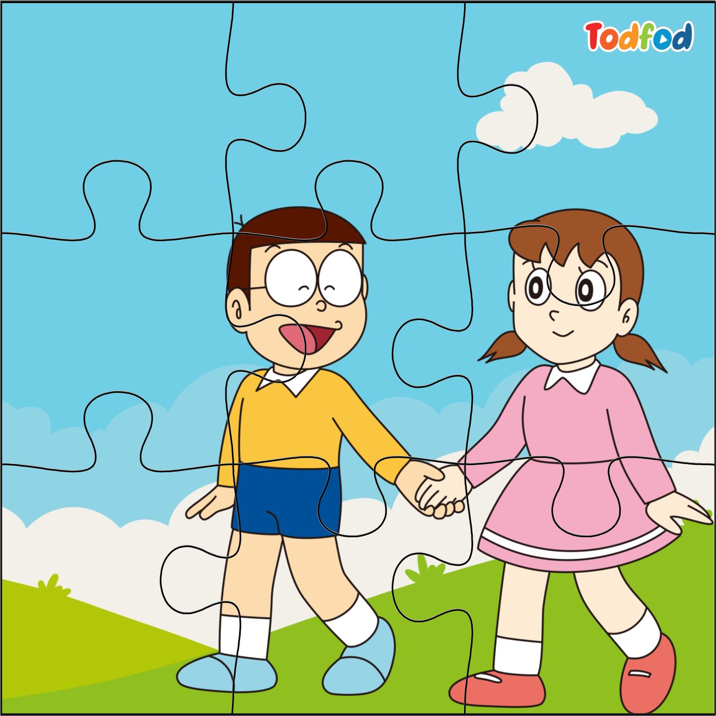 Wooden Jigsaw Puzzles - Doraemon & Friends Anime Cartoon Characters
