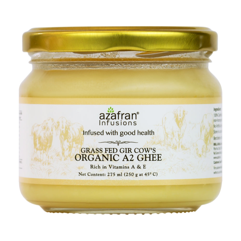 Azafran Grass Fed Gir Cow's Organic A2 Ghee - 275 ml