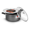 Impex RDBP12 12L Dum Biryani Pot Aluminium 5-Layer Granite PFOA-Free Tempered Glass Lid Induction