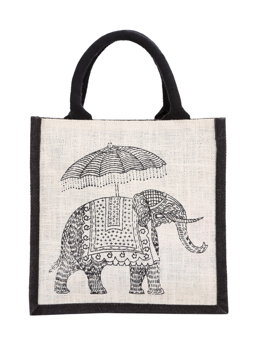 Jute Cottage Elephant Print Zipper