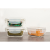 Femora Borosilicate Glass Containers for Kitchen | Storage Box for Kitchen With Air Vent Lid, Microwave Safe | Set of 3 | 140 Ml