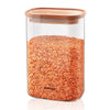 Borosil 1.3L Storage Jar Set with Bamboo Lid