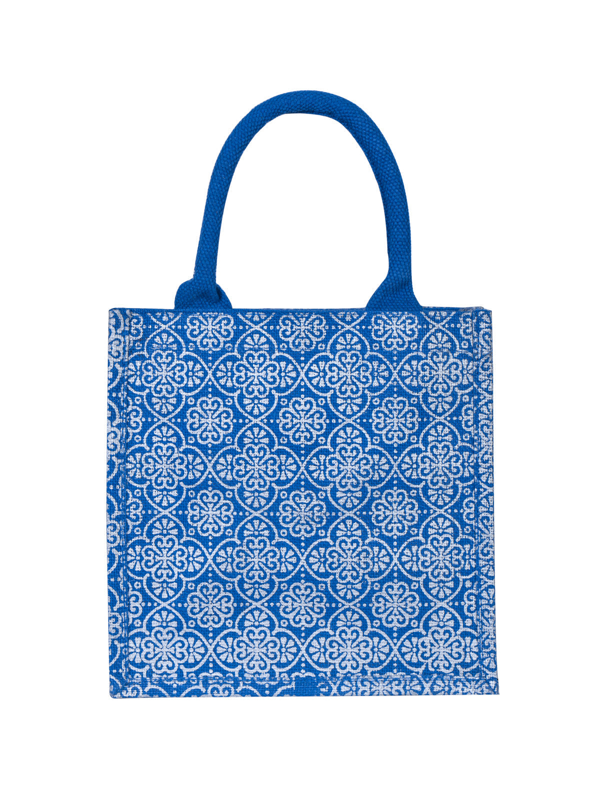 Jute Cottage Mughal Print Zipper Lunch Bag 100% Genuine Jute