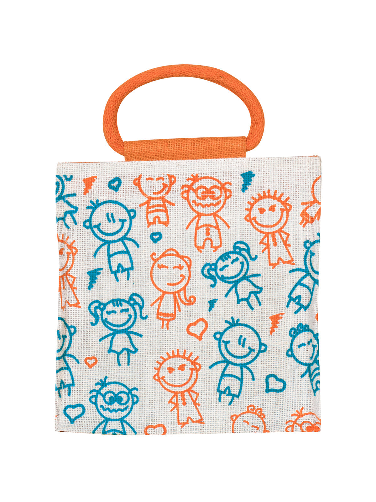 Jute Cottage Children Print Lunch Zipper 100% Genuine Jute