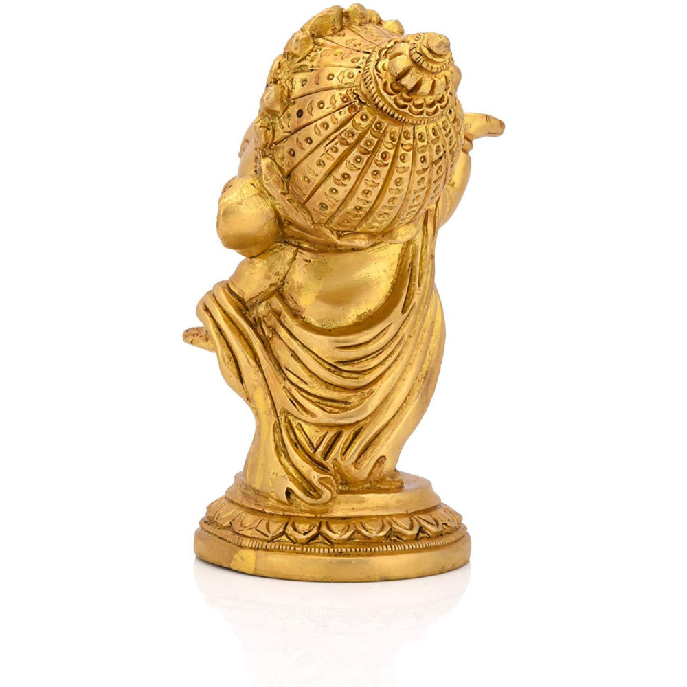 The Advitya Lord Ganesha Idol | Brass Idol | Hindu God Ganesh Ganpati Vinayak Chaturbhuj Statue Murti for Pooja