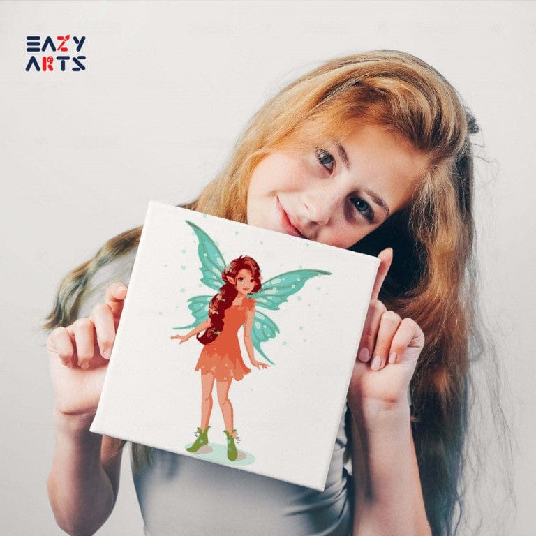 Little Fairy Playing Paint By Numbers Kit For Kids