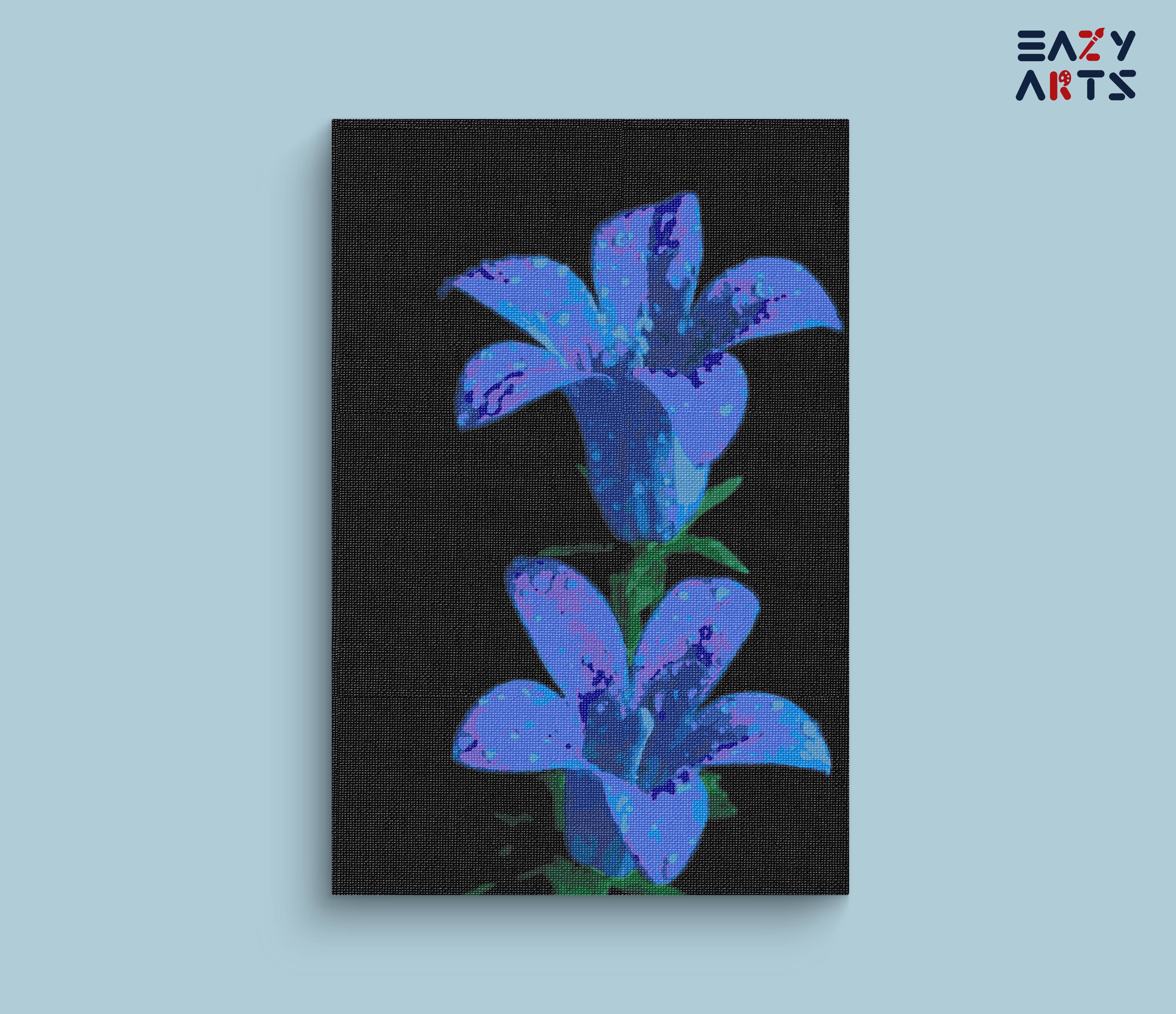 Blue Gentiana Scabra Flower Paint By Numbers kit