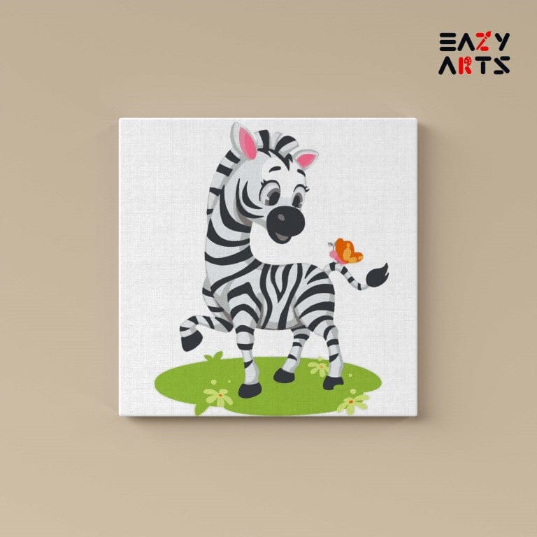 Zebra and Butterfly Paint By Numbers Kit For Kids