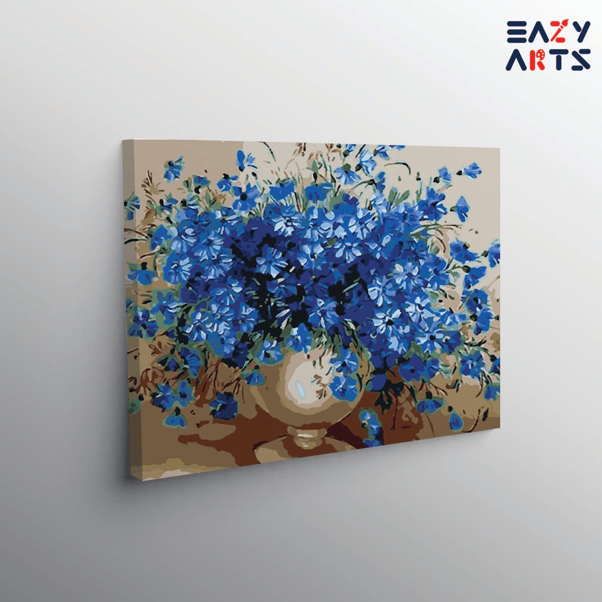 Beautiful Blue Flower Pot Paint By Numbers kit
