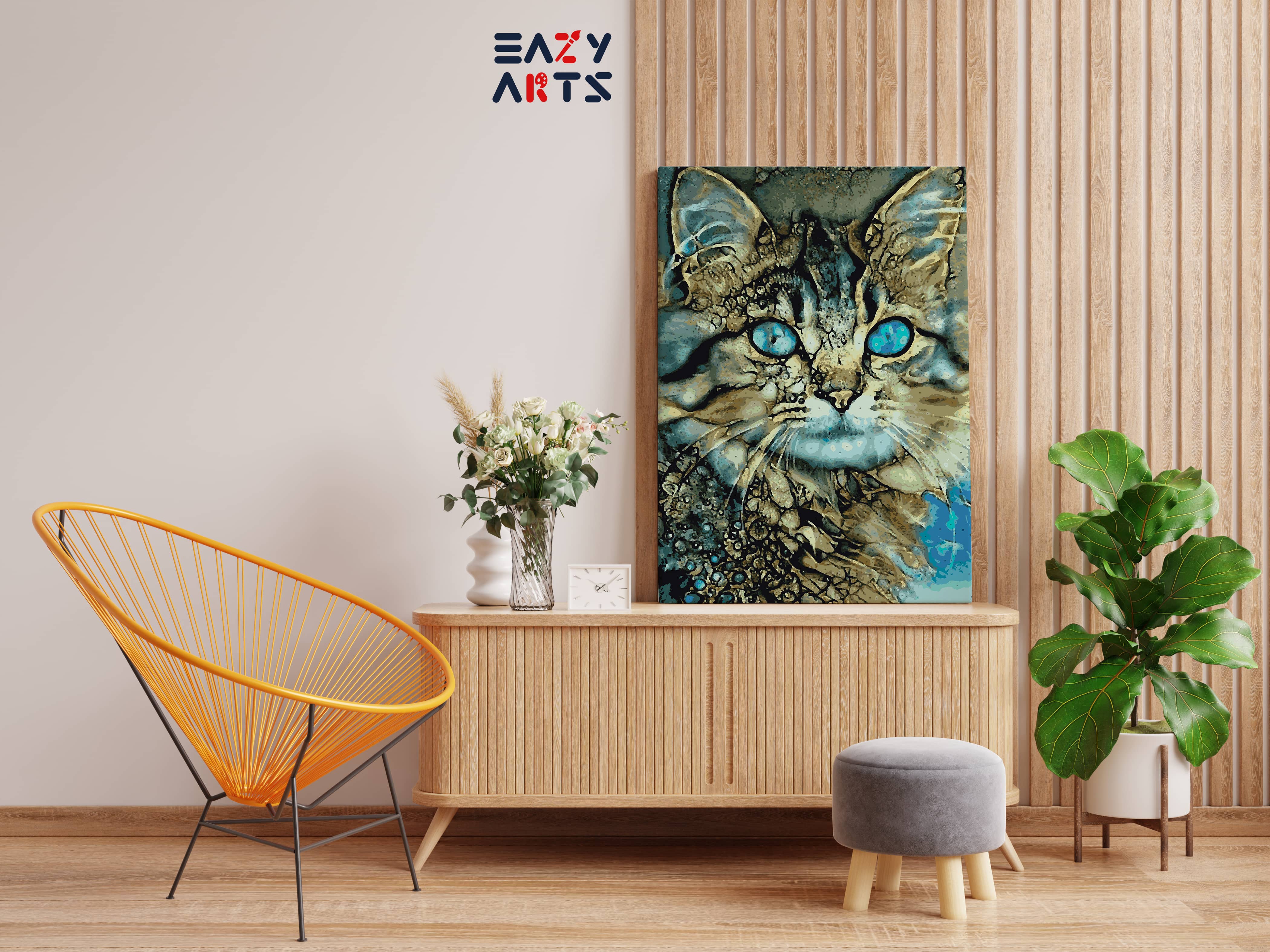 Cat Golden Paint by Numbers Kit