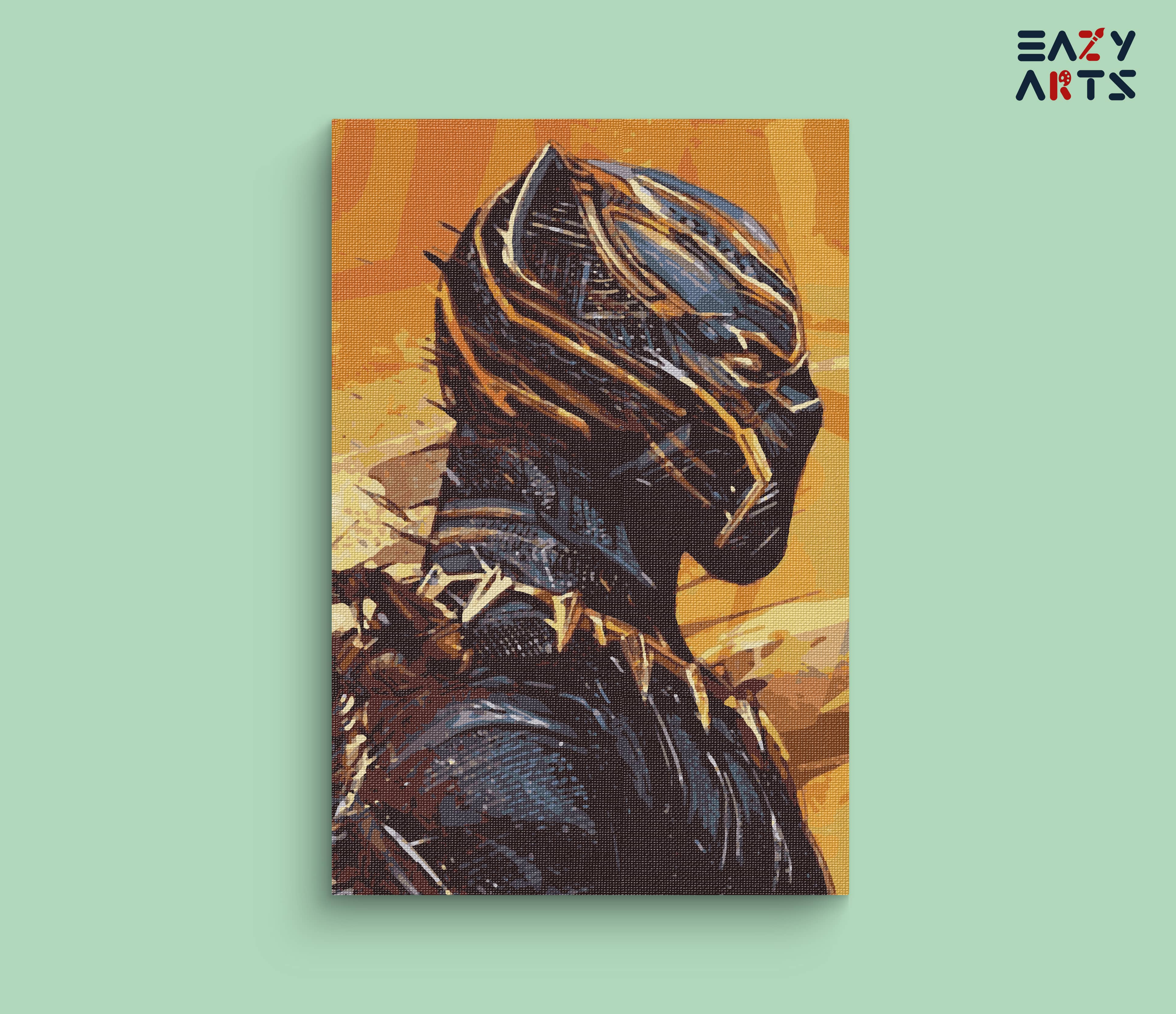 Black Panther in Golden Suit Paint By Numbers kit