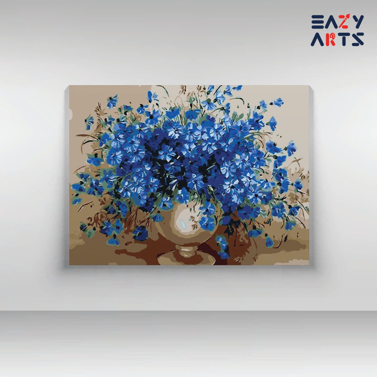 Beautiful Blue Flower Pot Paint By Numbers kit