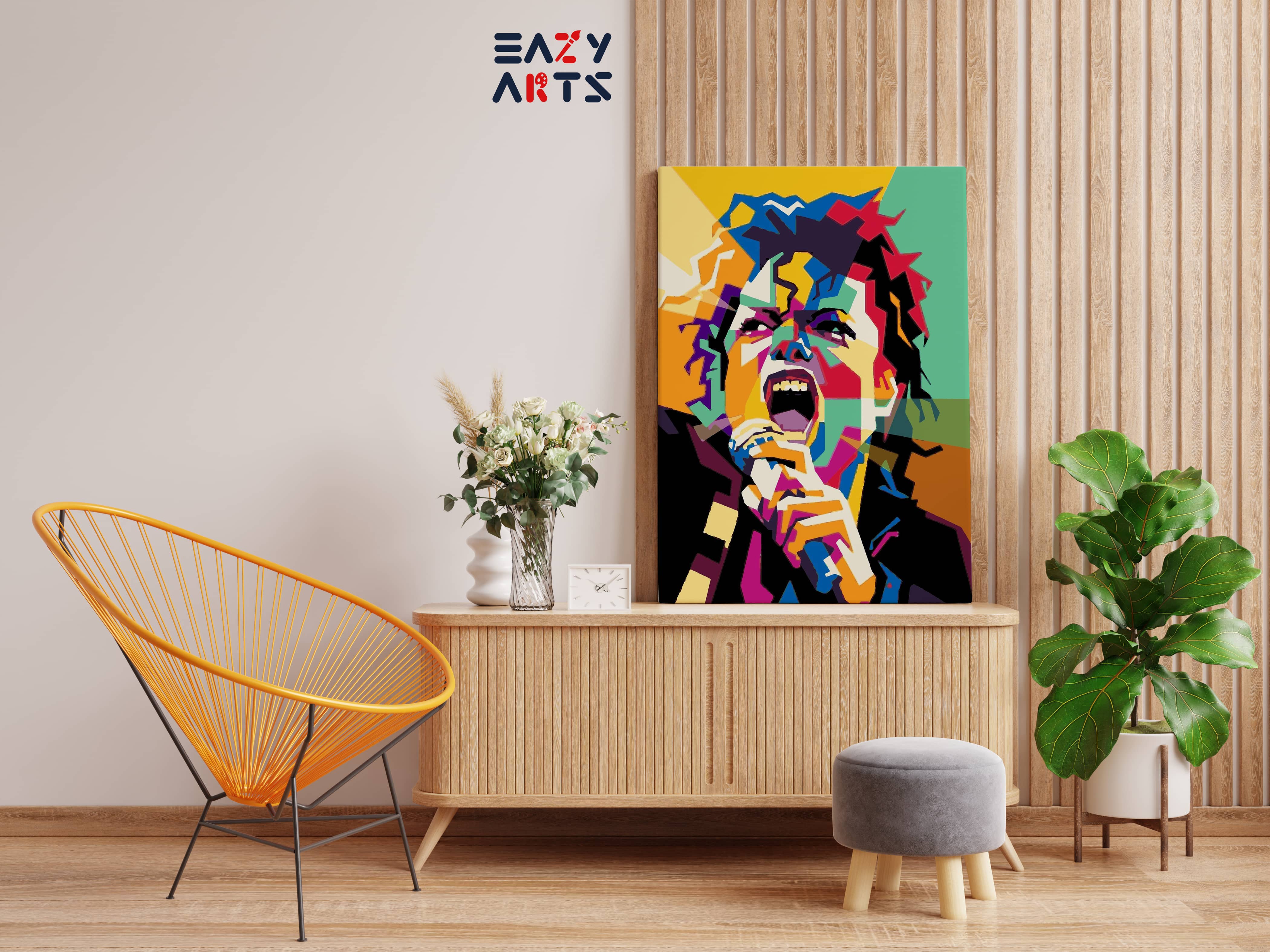 Michael Jackson Singing Abstract Paint By Numbers kit