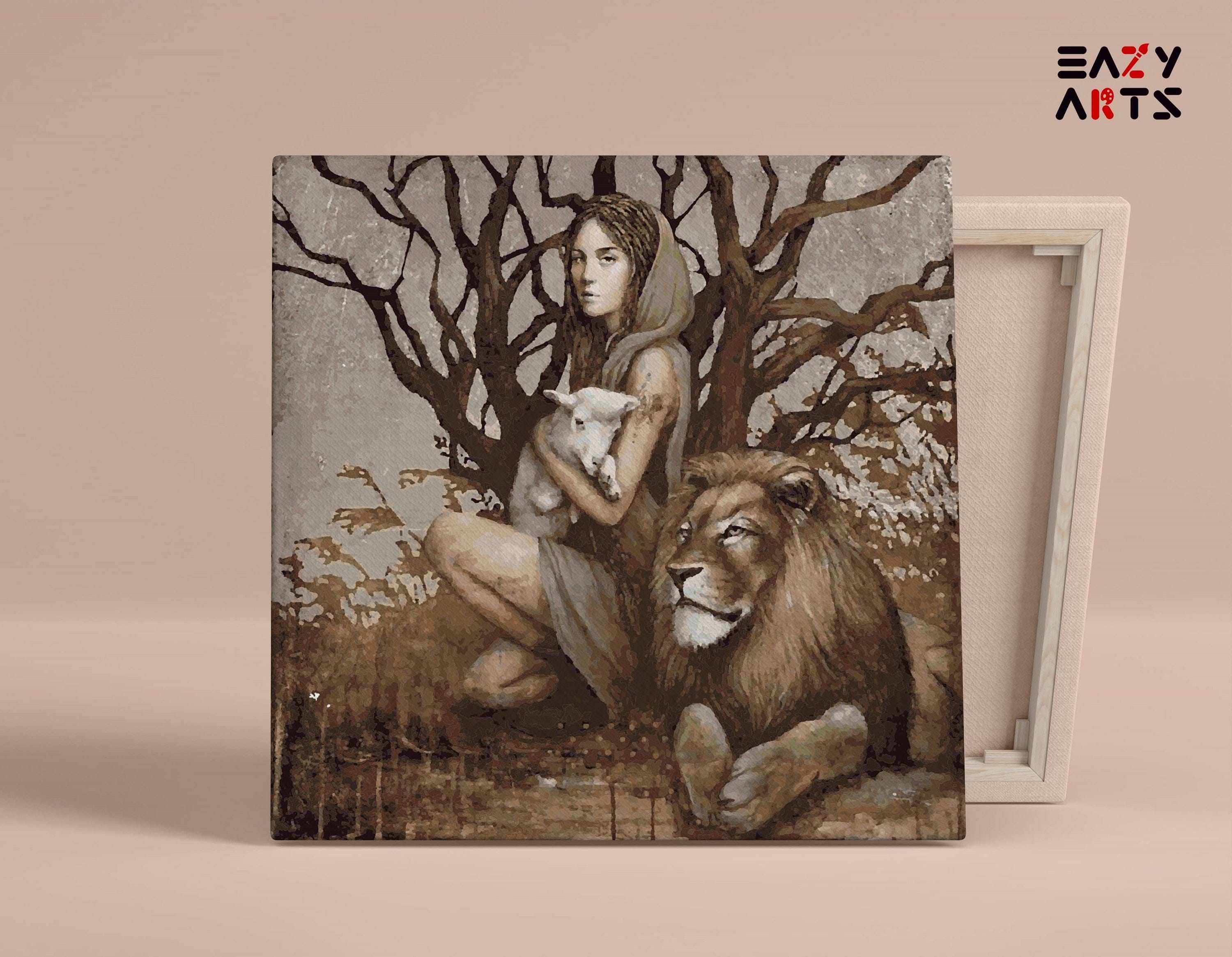 Sophie Wilkins Lion and Sheep Paint By Numbers kit
