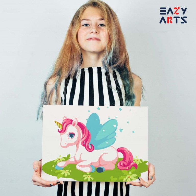Pink Unicorn Paint By Numbers Kit For Kids