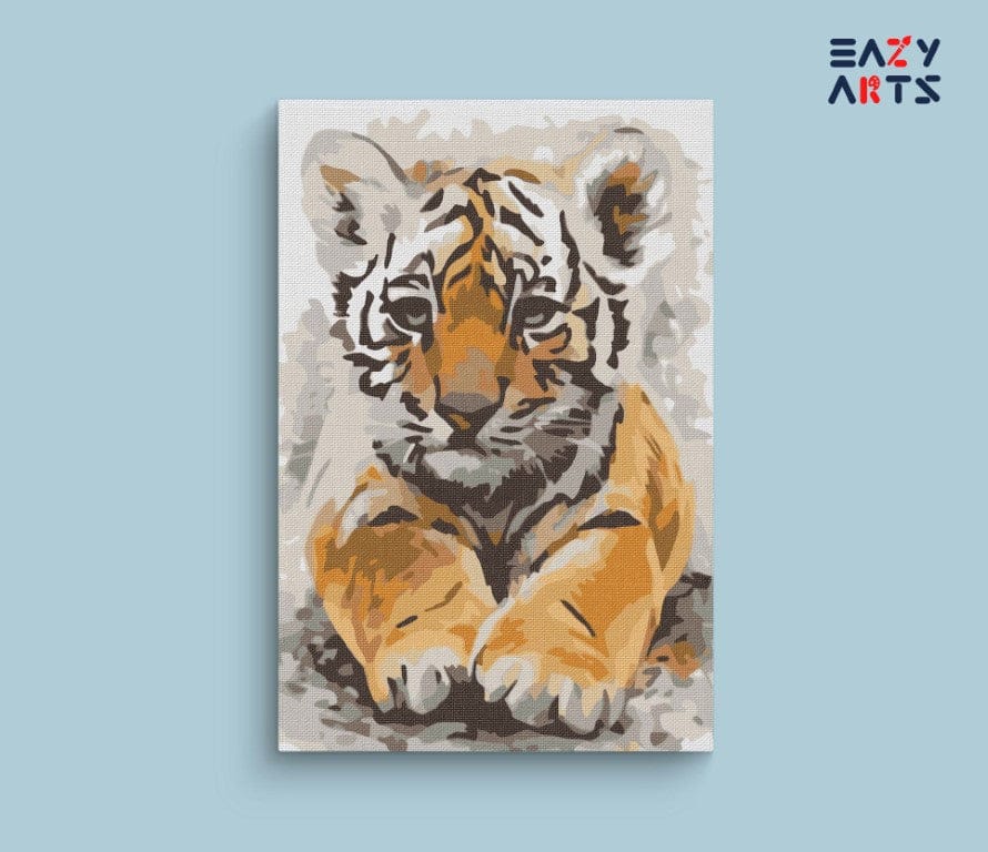 Baby Tiger Sitting Paint By Numbers Kit For Kids
