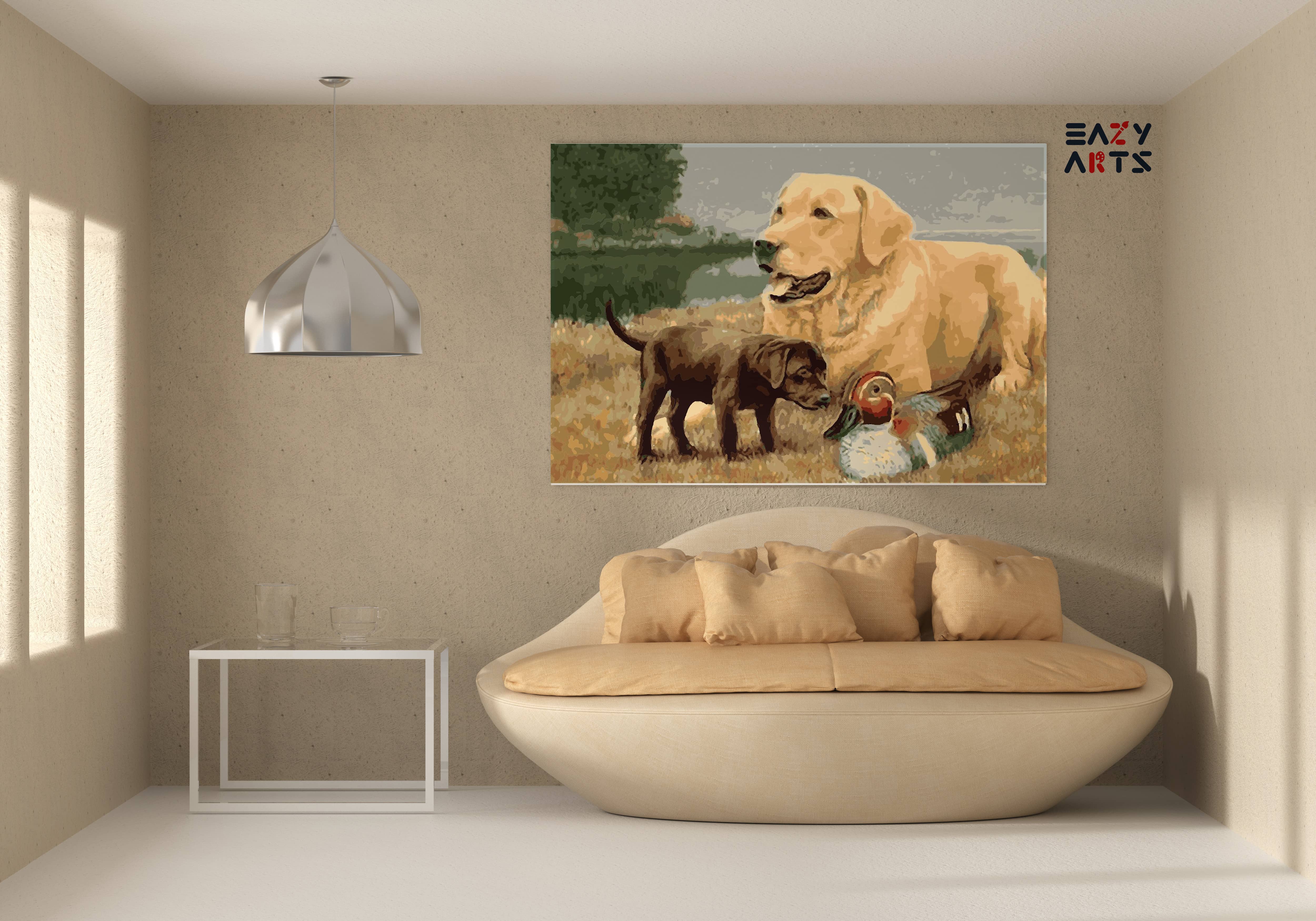 Dog, Puppy and Duck Paint by Numbers Kit