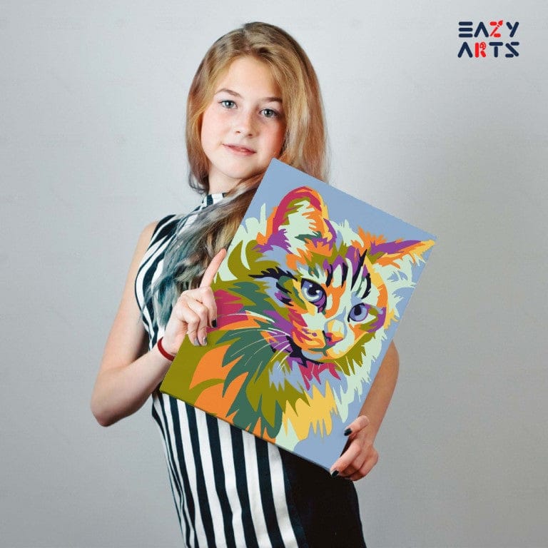 Cat Abstract Paint By Numbers Kit For Kids