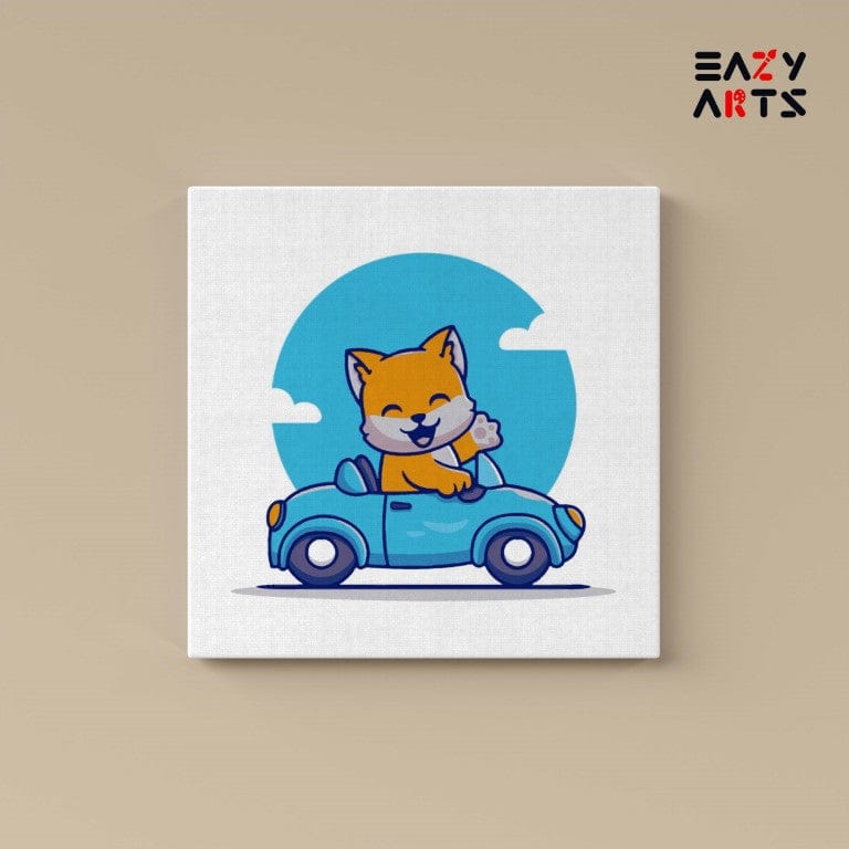 Cat Driving Car Paint By Numbers Kit For Kids