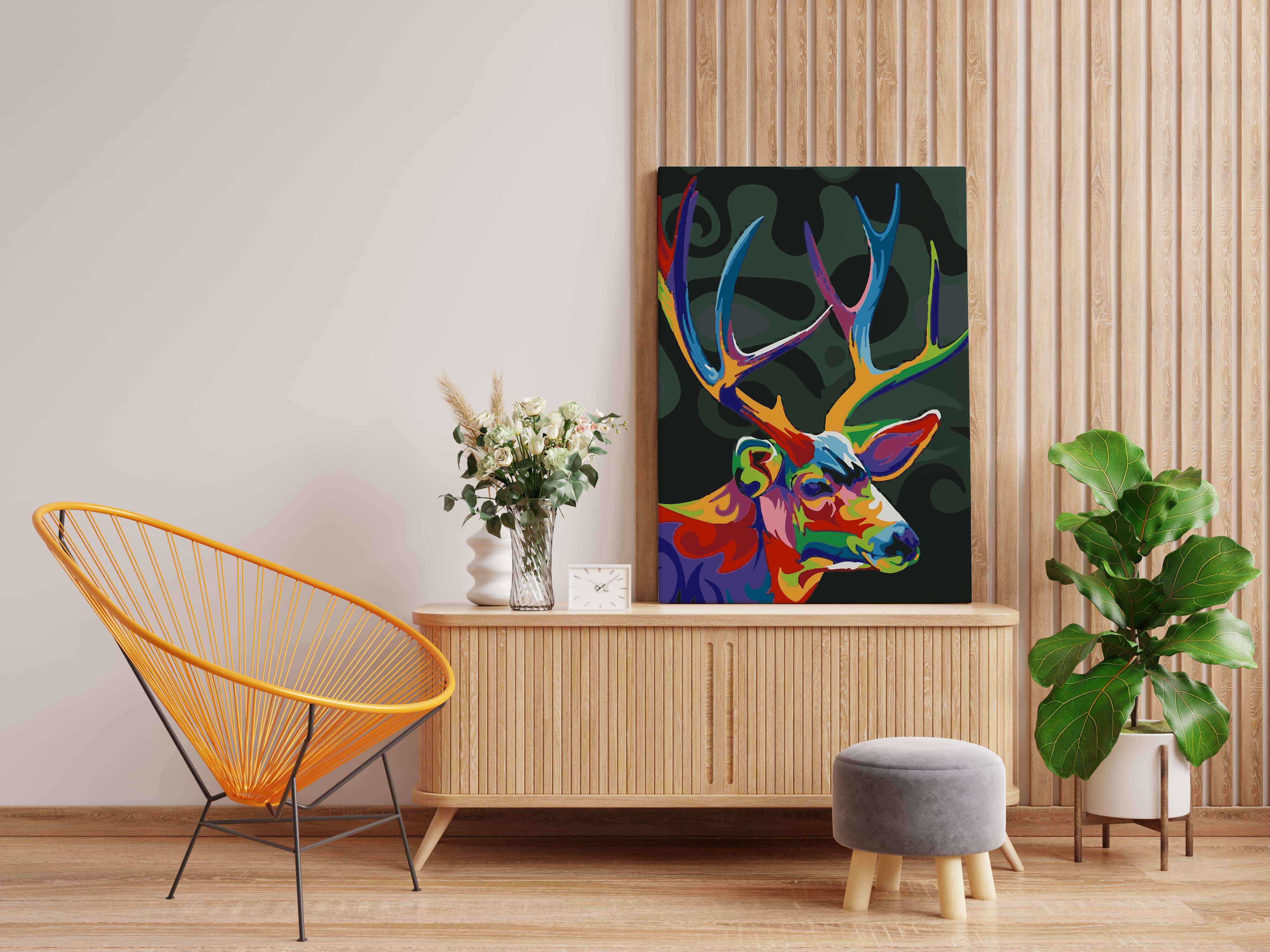 Deer Abstract Paint by Numbers Kit