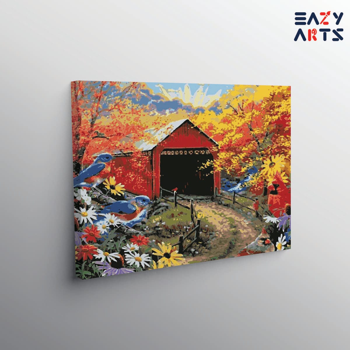 Birds and House Paint By Numbers kit