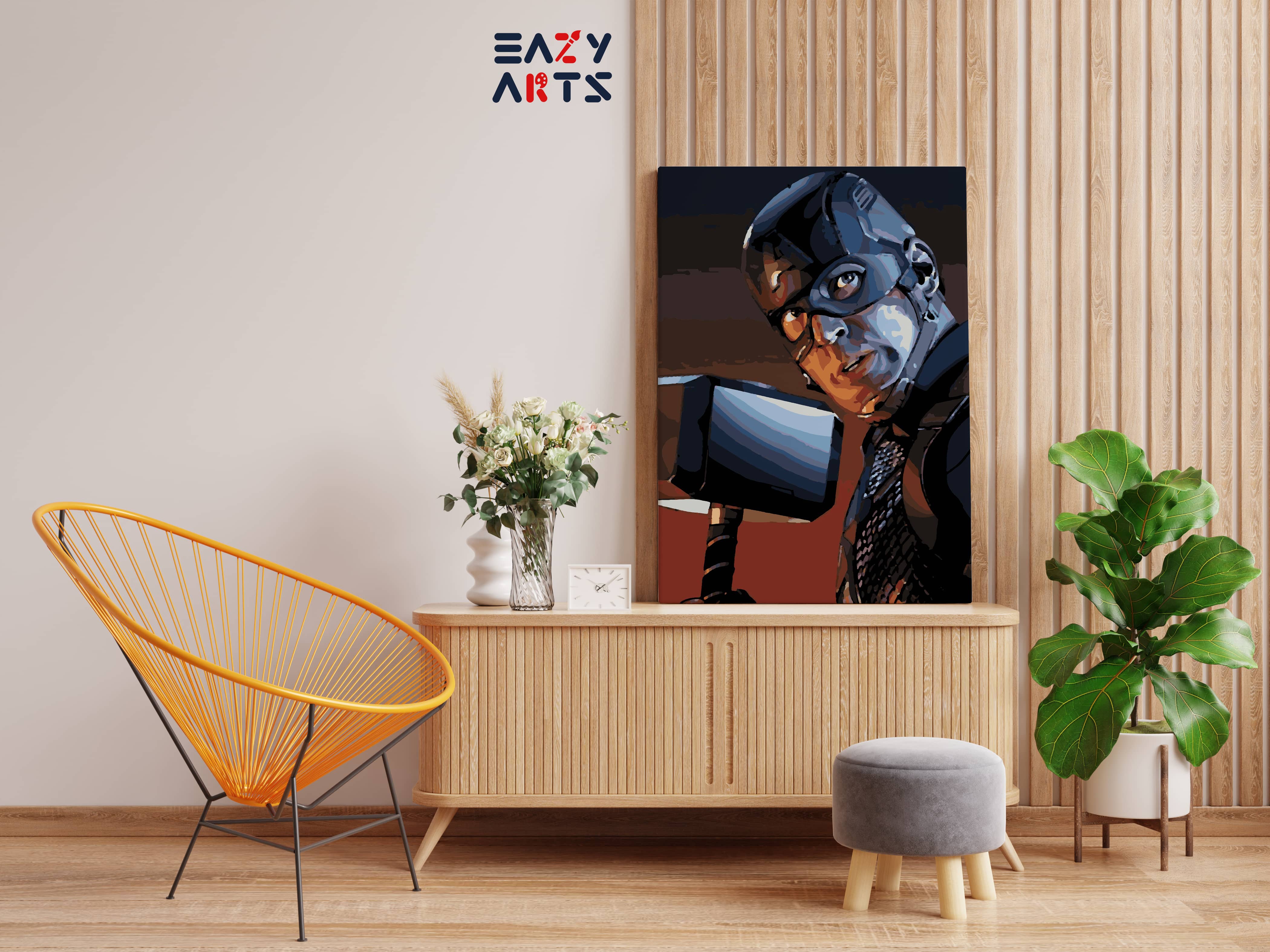 Captain America with Mjolnir Paint By Numbers kit