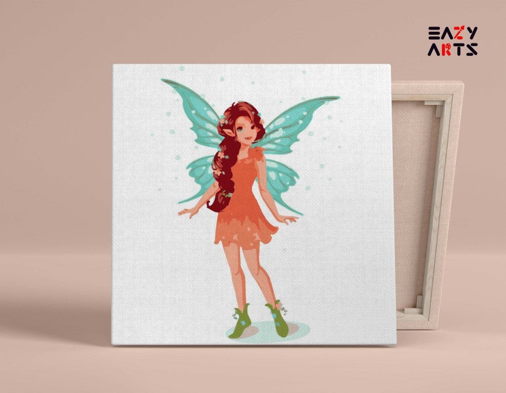 Little Fairy Playing Paint By Numbers Kit For Kids