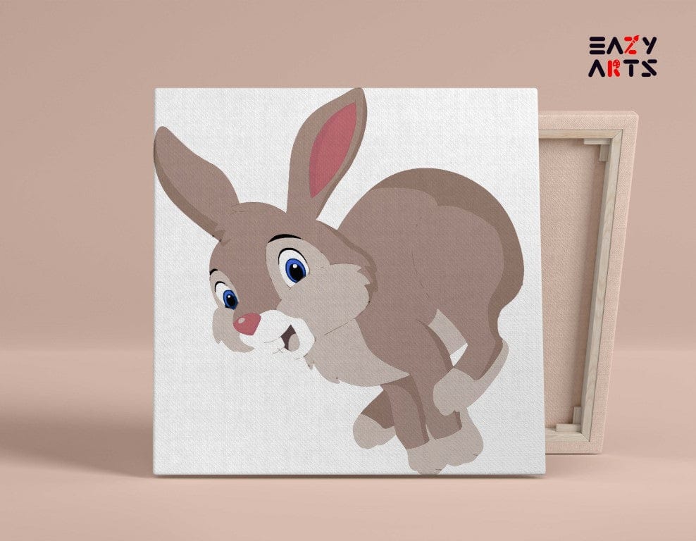 Brown Rabbit Running PBN Kit For Kids