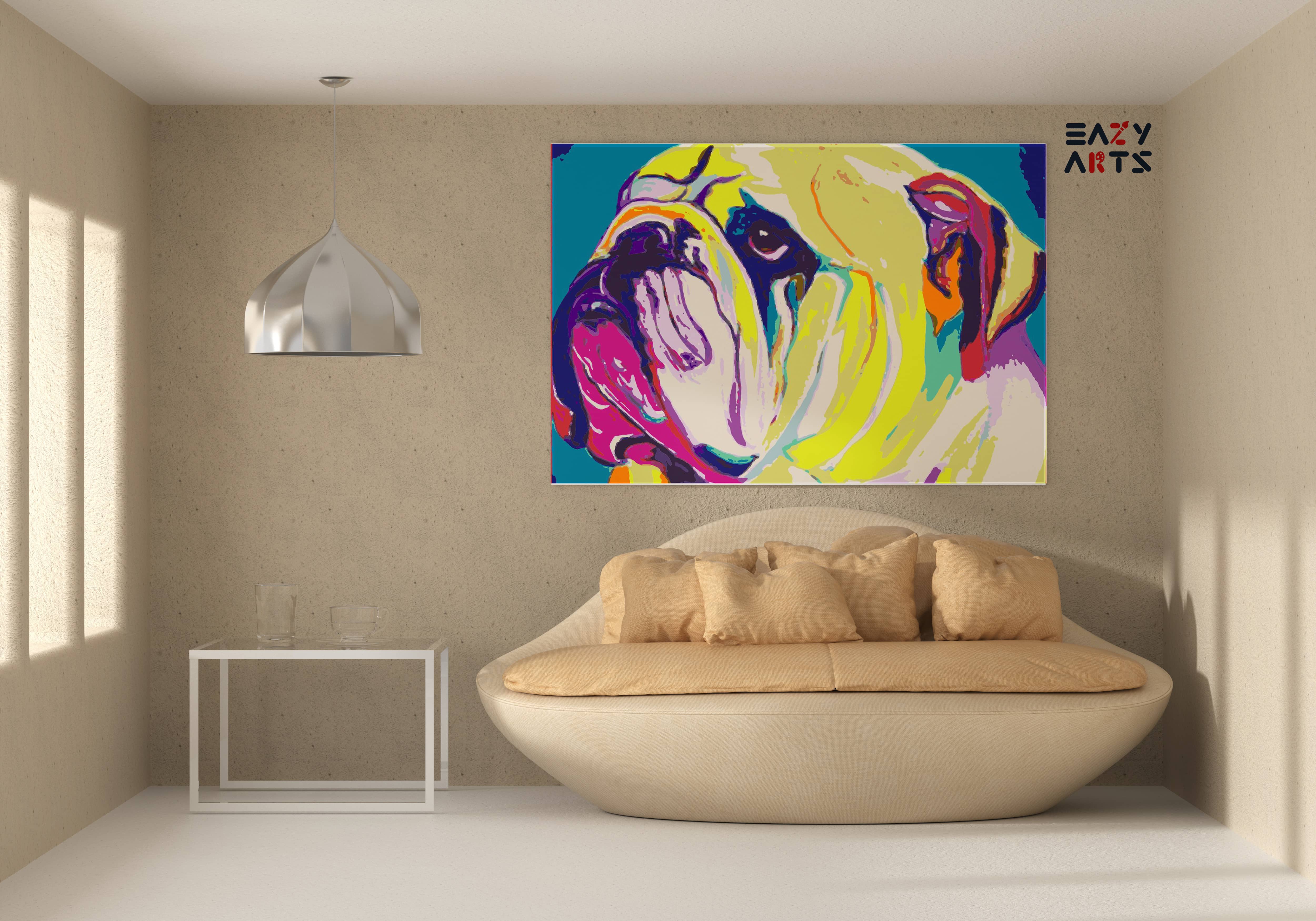 Dog Pitbull Abstract Paint By Numbers kit