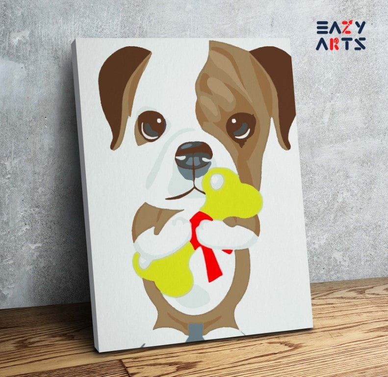 Dog Holding Bone Paint By Numbers Kit For Kids