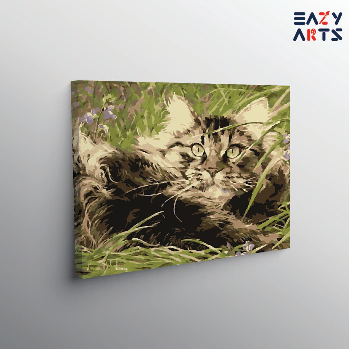 Cat Playing In Grass Paint by Numbers Kit