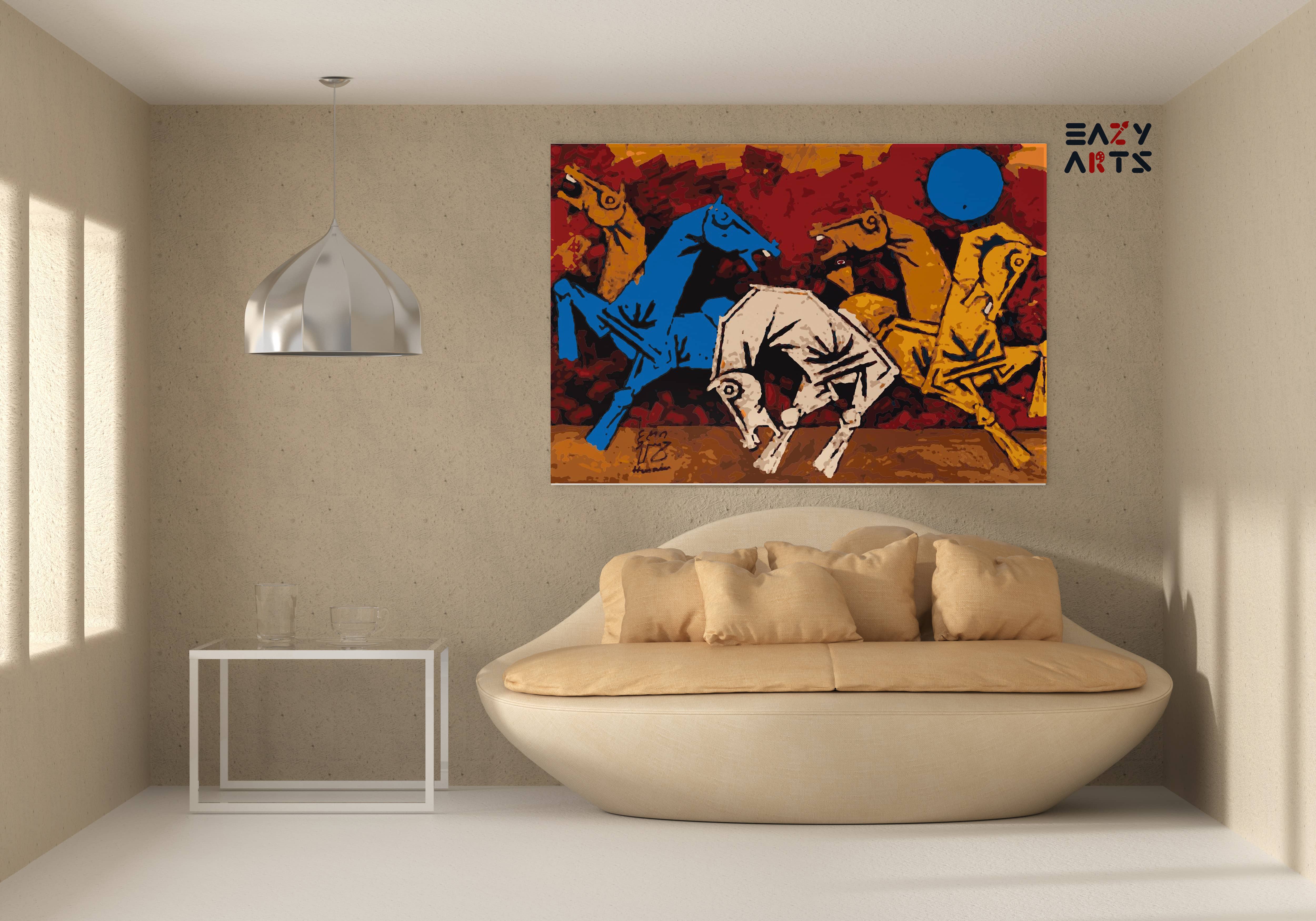 Five Horses By MF Husain Paint By Numbers kit