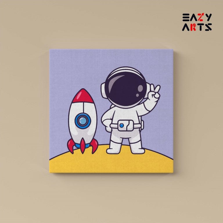 Astronaut On Moon PBN Kit For Kids